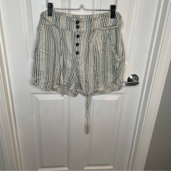 Free People Stripe Cotton Shorts 12 - Picture 1 of 11